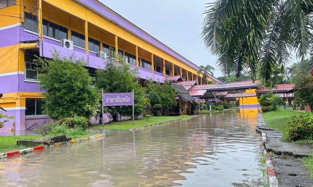 พะเยา น้ำท่วมพะเยาหนัก ปิดโรงเรียนกว่า 10 แห่ง คนหาจิ้งหรีดถูกน้ำพัดหายกลางลำน้ำยม