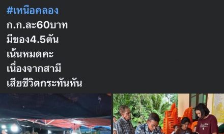 พลังโซเชียลกระบี่ ช่วยแม่ค้าขายทุเรียนหมดในคืนเดียว 4.5 ตัน หลังโพสต์ขายเพราะสามีเสียชีวิต