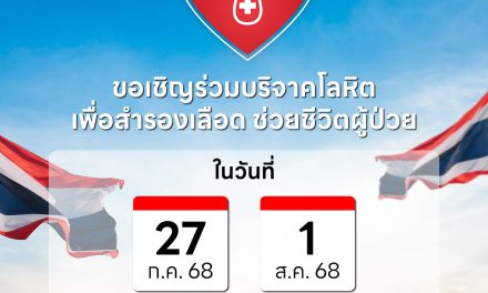 ฟิวเจอร์พาร์ค – สเปลล์ ขอเป็นส่วนหนึ่งในการช่วยเหลือพี่น้องไทย เชิญชวนร่วมบริจาคโลหิต ฝ่าวิกฤตโลหิตขาดแคลน