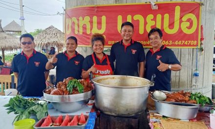 นครปฐม ข้าวขาหมูบุฟเฟ่นายปอราคาถูกขวัญใจนักเรียนเติมไม่อั้นทานจุกๆใต้ทางด่วนคลองโยง                                                                            