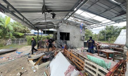 ลำปาง สำนักงานป้องกันและบรรเทาสาธารณภัยจังหวัดลำปาง สาขาเถิน รายงานเหตุระเบิดในพื้นที่ ต.ล้อมแรด อ.เถิน