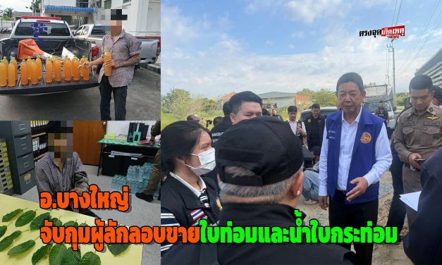 นนทบุรี อำเภอบางใหญ่ ขับเคลื่อนนโยบาย “รวมพลัง รักศรัทธา แก้ปัญหายาเสพติดแบบบูรณาการ Quick Big Win ” จับกุมผู้ลักลอบขายใบกระท่อมและน้ำต้มใบกระท่อม