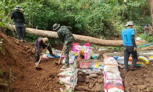 แม่ฮ่องสอน ศูนย์ประสานงานโครงการอันเนื่องมาจากพระราชดำริและความมั่นคง ร่วมสร้างฝายชะลอน้ำแบบชั่วคราว ลำห้วยจอง ในเขตพื้นที่ป่าสงวนแห่งชาติป่าแม่ปายฝั่งขวา