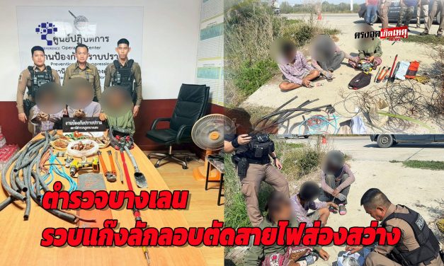 นครปฐม ตำรวจบางเลน รวบแก๊งลักลอบตัดสายไฟส่องสว่างตามเส้นทางหลังได้รับการร้องเรียนจากชาวบ้านที่ใช้เส้นทางสัญจร