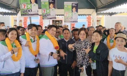 ปทุมธานี ธรรมนัส บุกปทุม อ้อนขอคะแนนชาวรังสิต ชูสโลแกน กล้าธรรม กล้าทำ มั่นใจแก้ปัญหาน้ำท่วมยั่งยืน ลั่นจับมือ “บิ๊กแจ๊ส” ยกระดับคุณภาพชีวิตคนปทุมฯ