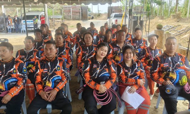 กาญจนบุรี กู้ภัยทางหลวงกาญจนบุรี จัดโครงการฝึกอบรมพัฒนาศักยภาพการกู้ภัยทางน้ำ ครั้งที่ 1