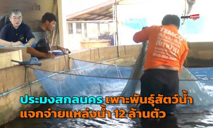 สกลนคร ประมงเพาะพันธุ์สัตว์น้ำแจกจ่ายแหล่งน้ำ 12 ล้านตัว