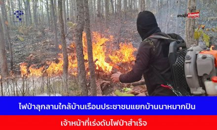 แม่ฮ่องสอน ไฟป่าลุกลามใกล้บ้านเรือนประชาชนแยกบ้านนาหมากปิน  เจ้าหน้าที่เร่งดับไฟป่าสำเร็จ