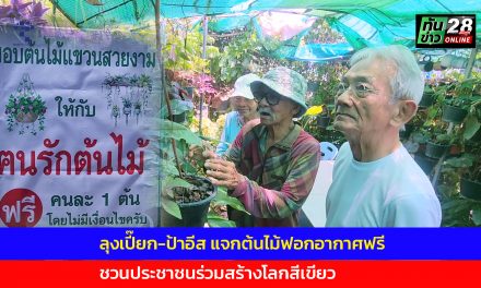 ปทุมธานี ลุงเปี๊ยก-ป้าอีส แจกต้นไม้ฟรี ชวนประชาชนร่วมสร้างโลกสีเขียว