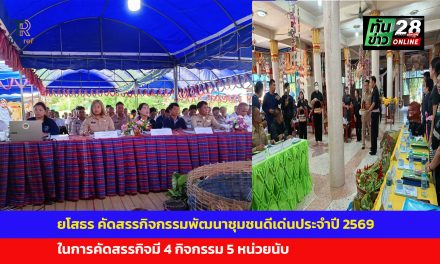 ยโสธร คัดสรรกิจกรรมพัฒนาชุมชนดีเด่นประจำปี 2569